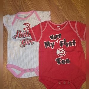 NBA Atlanta Hawks Baby Girl Fan 0-3m 2pc Bodysuit NEW 100% Cotton